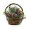 12&#x22; Red Cardinal with Foliage in Twig Basket Decoration
